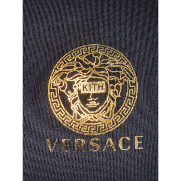 KITH x Versace Black Gold Mini Medusa Logo Cotton Short Sleeve T-Shirt Medium M - Picture 5 of 8